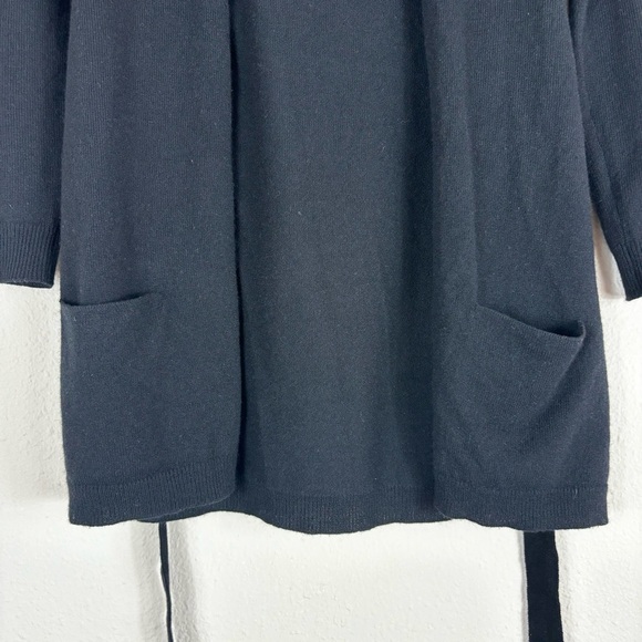 Elie Tahari 100% Cashmere Black Open Front Knit Belted Cardigan size S - Picture 6 of 9